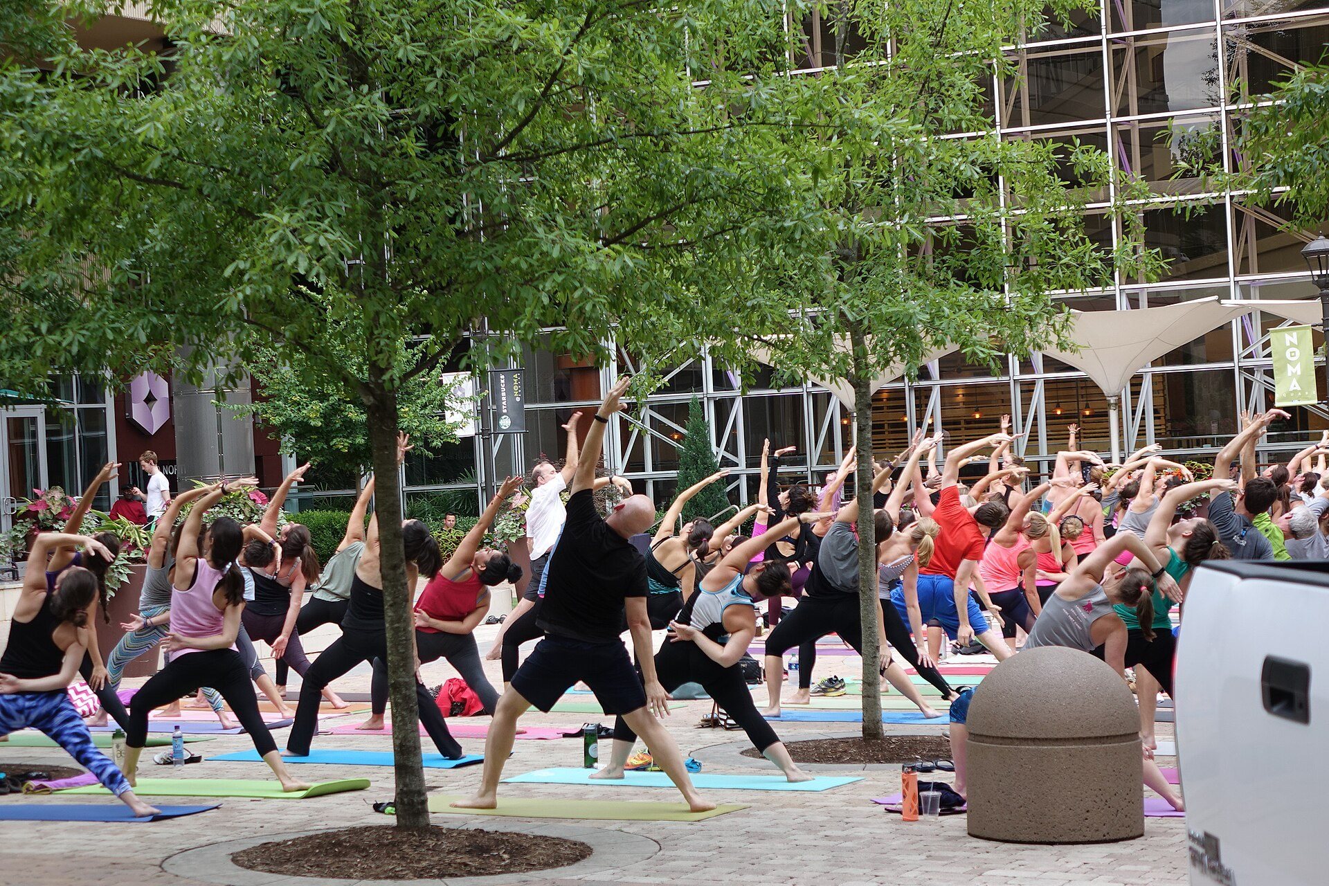 Community wellness stretch session